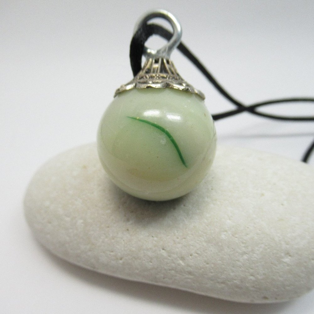 Uranium glass marble pendant